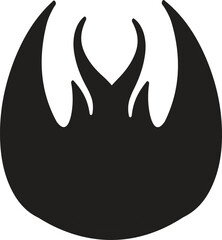 Abstract dark fire logo with smooth curves