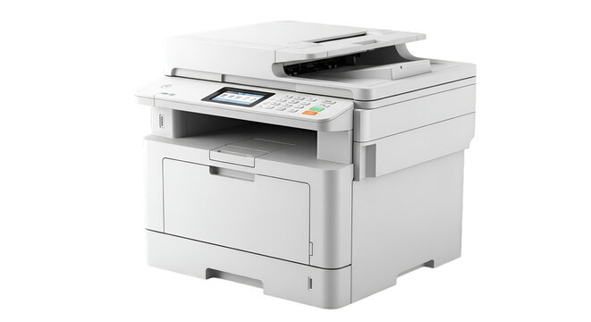 White Multifunction Printer with Digital Display and Control Panel