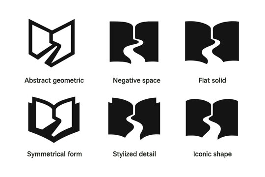 New Chapter Logos. New Chapter in Life. Set Logo of New Chapter in Life: pathway through open book. harmonious logo variations of the same emblematic concept,