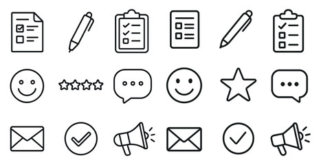 Business and organization outline icons set &ndash; line, linear, corporate symbols for planning