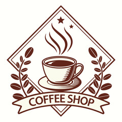 Vector art of coffee shop logo illustration