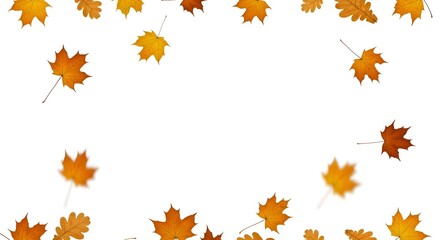 Fototapeta premium Delicate Seasonal Leaf Frame with Gentle Motion Blur