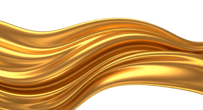 Luxurious Golden Fabric Waves on Black Background