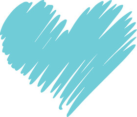 sketch style blue heart doodle vector perfect for posters social media stickers and stationery ai eps jpeg png