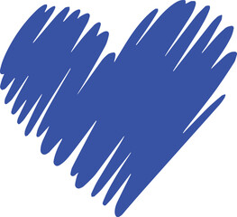 expressive blue scribble heart handdrawn vector for greeting cards logos packaging and romantic design ai eps jpeg png