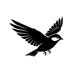 Obraz premium Vector art of black silhouette of a bird in flight