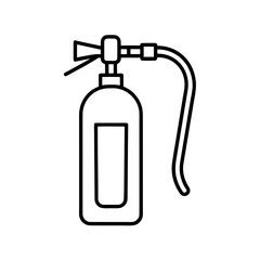 Outline drawing of a fire extinguisher icon on transparent background