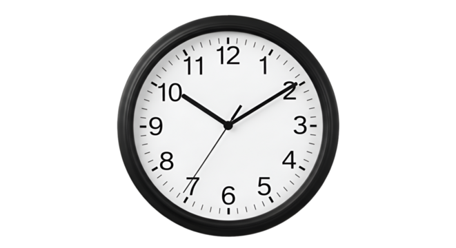 Classic Analog Wall Clock on Black Background