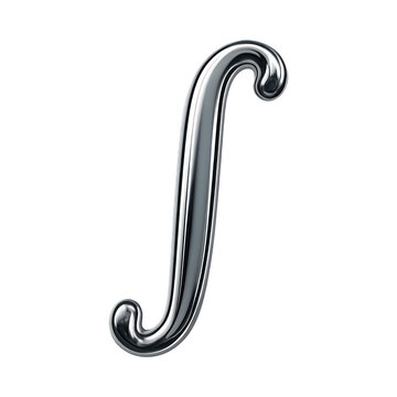 PNG Elegant metallic integral symbol design.