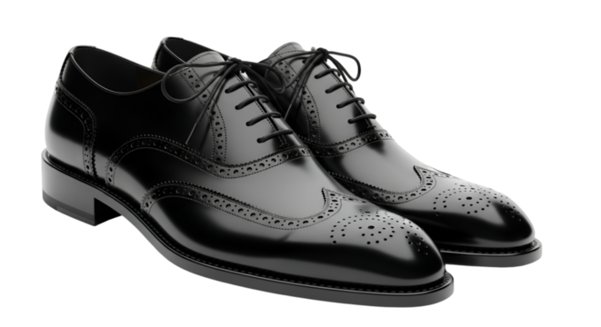 Classic Black Wingtip Oxford Shoes