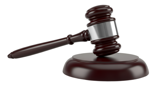 A Wooden Gavel on a Black Background