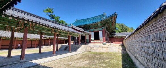 Naklejka premium Seonjeongjeon Hall of Changdeokgung Palace UNESCO World Heritage, Seoul, Republic of Korea - Pictured 21 September 2025.