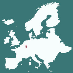 Obraz premium Luxembourg Country highlighted 3D map on Africa continent map vector illustration for projects and presentation 