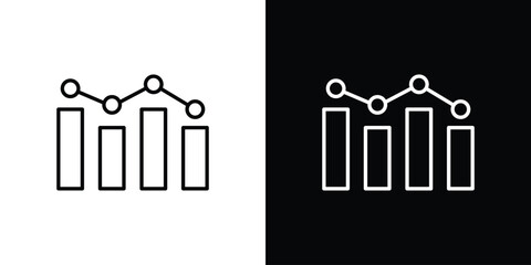 Analytic icon in stroke versions. Graphic elements for web
