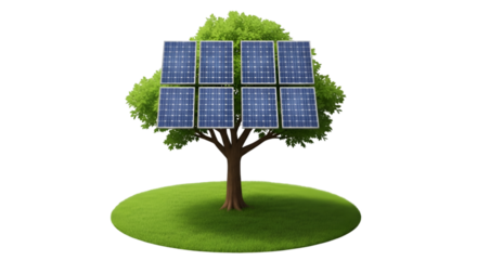 Solar Tree with Green Energy Concept
