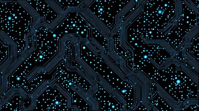 Abstract circuit board design with illuminated components