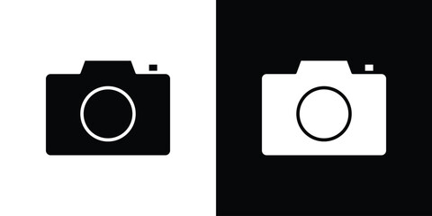 Photo Camera icon. filled flat sign concept and web design