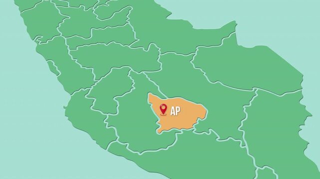 Mapa de Per&uacute; con divisi&oacute;n pol&iacute;tica resaltando el departamento de Apur&iacute;miac
