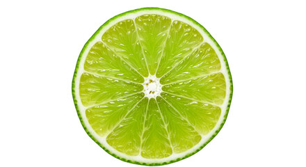 Close-up of a Vibrant Lime Slice on Black Background