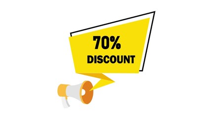 70% discount offer Promotion Marketing .suitable for business, promotion, advertising, discount. 70% discount Offer animation banner poster sign board clipboard advertising white background.