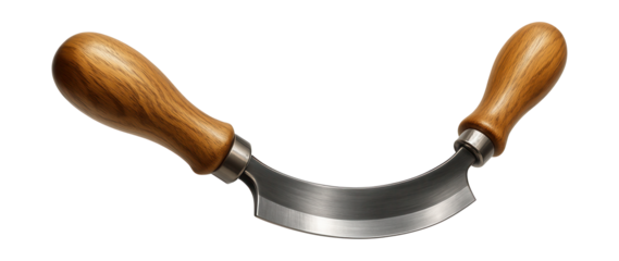 Curved drawknife for hollowing chair seats in traditional woodworking.