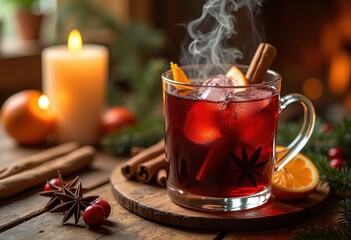 Cozy Seasonal Mulled Wine with Rich Spices in a Warm Inviting Atmosphere Perfect for Winter Gatherings