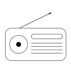retro radio isolated on white icon vector illustration 