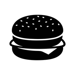 Vector art of a classic burger, featuring a juicy patty, melted cheese, and fresh toppings, perfect for food lovers and culinary designs with a clean and appetizing look