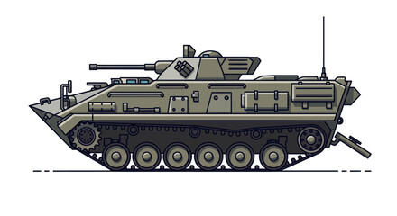Detailed Illustration of a Military Armored Fighting Vehicle. © wongpunduh