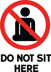 Person sitting prohibition symbol vector