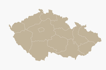 Fototapeta premium Vector graphic artwork suitable for print and web containing flat detailed map of CZECH REPUBLIC