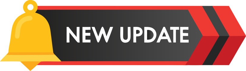 Yellow bell new update alert banner notification announcement