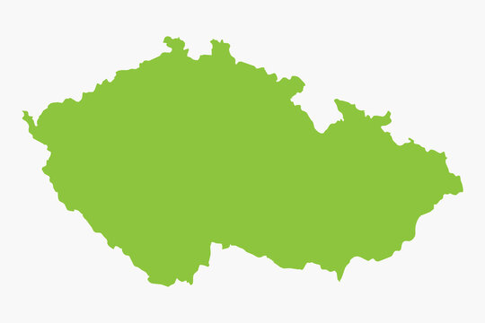 Vector graphic artwork suitable for print and web containing flat detailed map of CZECH REPUBLIC