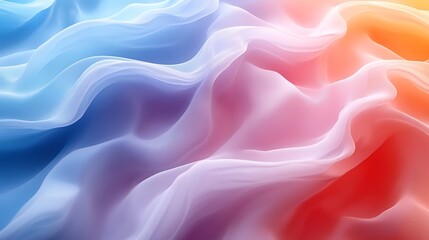 Obraz premium Flowing silky waves blending pastel gradient tones Images