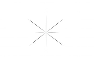 Bright star light vector effect, creating a glowing lens flare or optical burst, shining on a transparent background