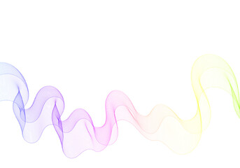 Wavy flow of abstract lines of the rainbow spectrum on a white background. Eps 10