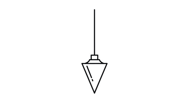 Simple Line Art Plumb Bob Tool Icon for Construction and Leveling.