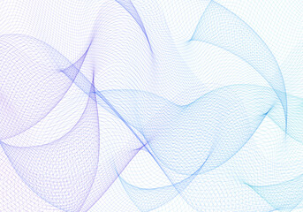 Abstract wave mesh of purple and blue colored lines on white. Eps 10