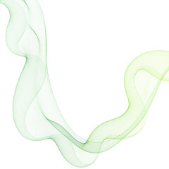 Dynamic flow of light green smoke rising on white. Eps 10