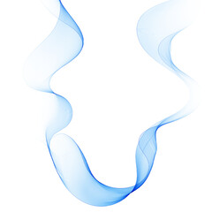 blue ribbon of wavy abstract shape on white. Eps 10