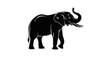 Obraz premium Majestic elephant silhouette in vector format