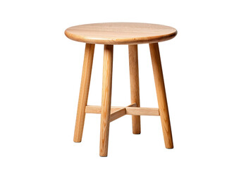 Wooden Three Legged Side Table isolated on a transparent background