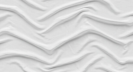 Obraz premium Abstract white fabric texture with flowing waves isolated on white background