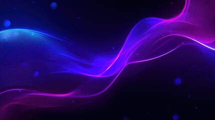 Obraz premium Vibrant wave patterns in shades of blue and purple twist and flow creating a mesmerizing visual effect against a dark background. This artwork showcases digital creativity and energy.