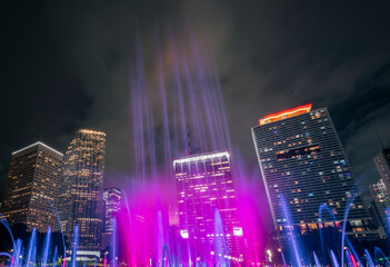 miami city skyline at night