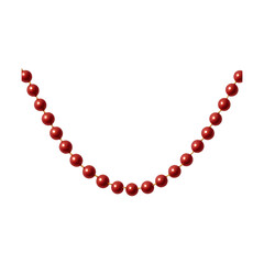 Obraz premium PNG Elegant red bead necklace design.