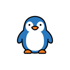 Obraz premium Adorable Blue Penguin Icon A Cute and Playful Illustration for Web Design