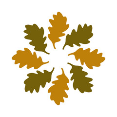 Radial Twisted Golden Brown Oak Leaves