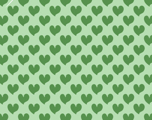 Dark and light green hearts seamless pattern background. A sweet monochromatic love texture vector design