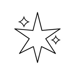 Obraz premium Outline of a star with two smaller stars beside it on transparent background